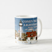 Coney-Insel-Leuchtturm, New- YorkTasse Kaffeetasse (VorderseiteRechts)