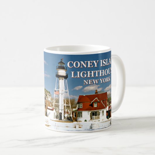 Coney-Insel-Leuchtturm, New- YorkTasse Kaffeetasse (VorderseiteRechts)