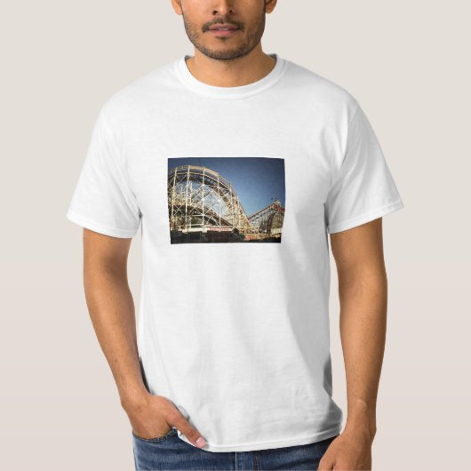 Coney-Insel-Wirbelsturm-Rollen-Untersetzer, T-Shirt (Vorderseite)