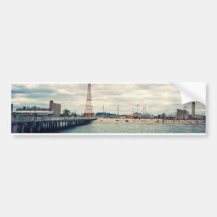 Coney Island Beach Panorama Autoaufkleber