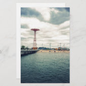 Coney Island Beach Panorama Briefpapier (Vorne/Hinten)