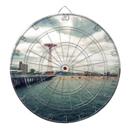 Coney Island Beach Panorama Dartscheibe