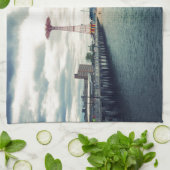 Coney Island Beach Panorama Geschirrtuch (Gefaltet)