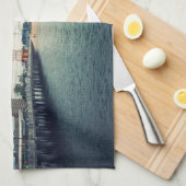 Coney Island Beach Panorama Geschirrtuch (Viertel Falte)