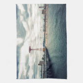 Coney Island Beach Panorama Geschirrtuch (Vertikal)