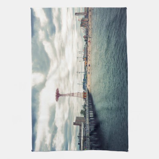 Coney Island Beach Panorama Geschirrtuch (Vertikal)