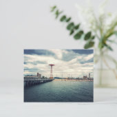 Coney Island Beach Panorama Postkarte (Stehend Vorderseite)