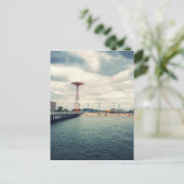 Coney Island Beach Panorama Postkarte (Stehend Vorderseite)