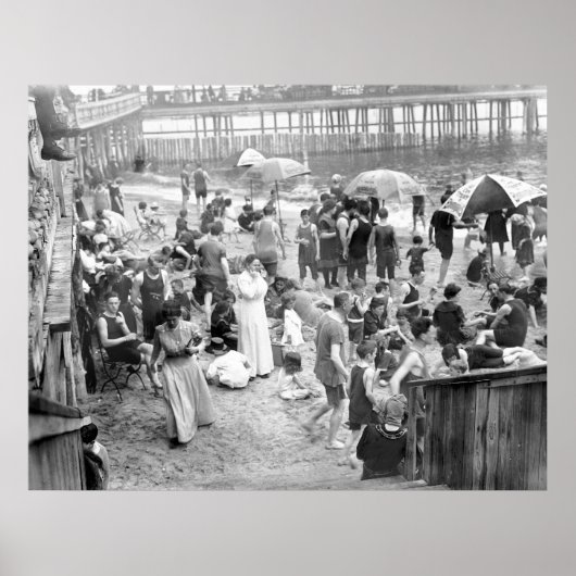 Coney Island Beach Scene Poster (Vorne)