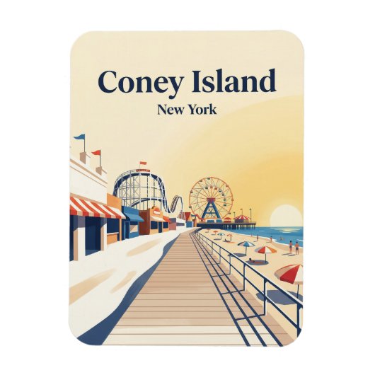 Coney Island Boardwalk USA Magnet (Vertikal)
