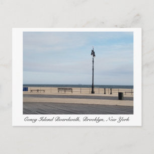 Coney Island Brooklyn Promenade im Winter Postkarte