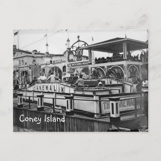Coney Island Cake Walk Postcard Vintages Foto Postkarte (Vorderseite)
