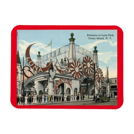 Coney Island, Eingang zum Luna Park, Vintag Magnet (Horizontal)