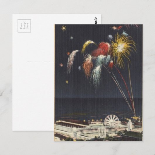 Coney Island Fireworks Postkarte (Vorne/Hinten)