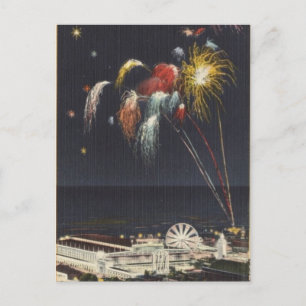 Coney Island Fireworks Postkarte