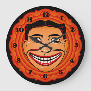 Coney Island Funny Face Clock Große Wanduhr