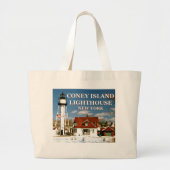 Coney Island Lighthouse, New York Jumbo Tote Bag Stoffbeutel (Vorne)