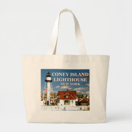 Coney Island Lighthouse, New York Jumbo Tote Bag Stoffbeutel