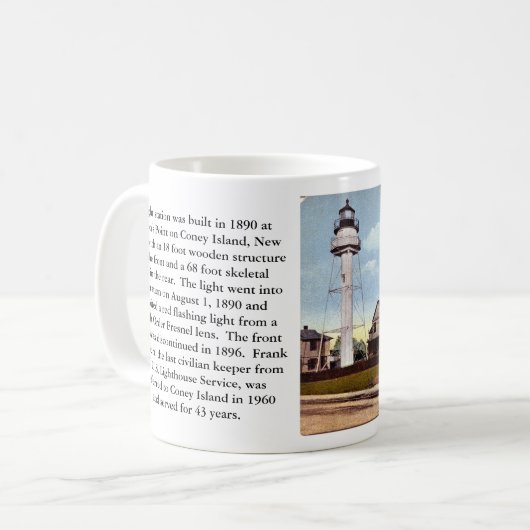 Coney Island Lighthouse, New York Postcard Tasse (Vorderseite Links)