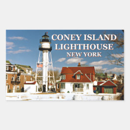 Coney Island Lighthouse, New York Rechteckiger Aufkleber