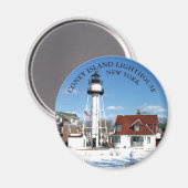 Coney Island Lighthouse, New York Round Magnet (Vorderseite/Rückseite)