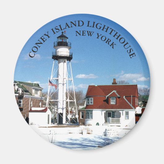Coney Island Lighthouse, New York Round Magnet (Vorne)