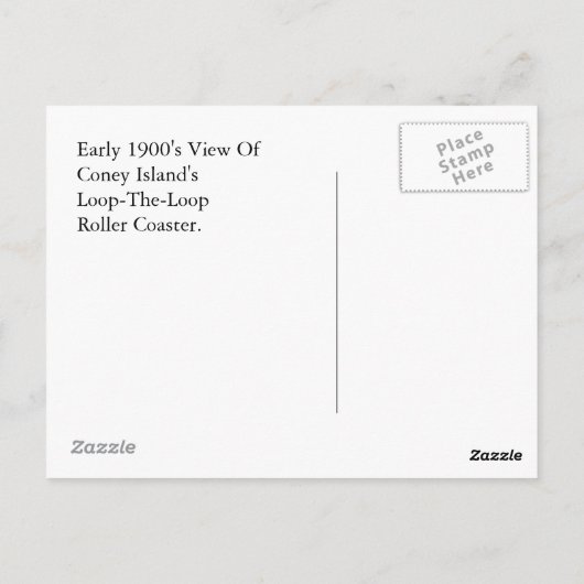 Coney Island Loop Loop Roller Untersetzer Postcard Postkarte (Rückseite)
