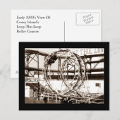 Coney Island Loop The Loop Achterbahn Postkarte (Vorne/Hinten)
