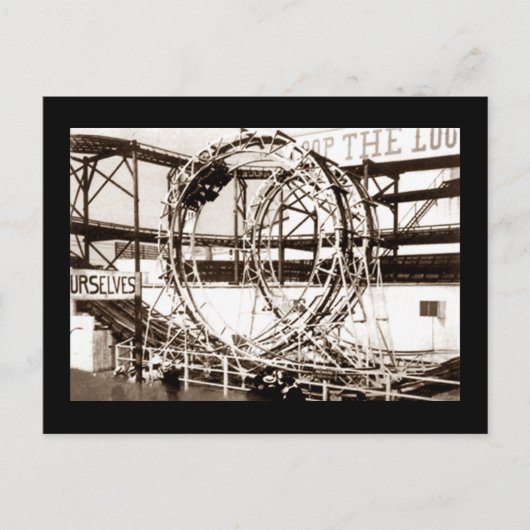 Coney Island Loop The Loop Achterbahn Postkarte (Vorderseite)