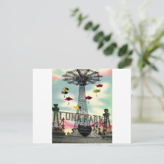 Coney Island Luna Park Vergnügungspark Brooklyn Postkarte (Stehend Vorderseite)