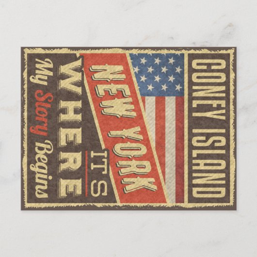 Coney Island New York Postkarte (Vorderseite)