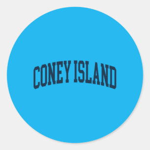 Coney Island New York Souvenir Retro Preppy Runder Aufkleber
