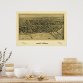 Coney Island NY 1906, Old Print Poster (Küche)