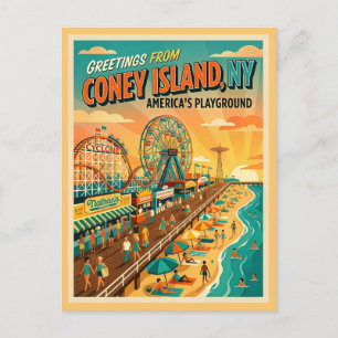 Coney Island NY Amerikas Spielplatz Postkarte