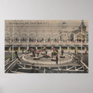 Coney Island, NY - Luna Park Zirkusakt Poster