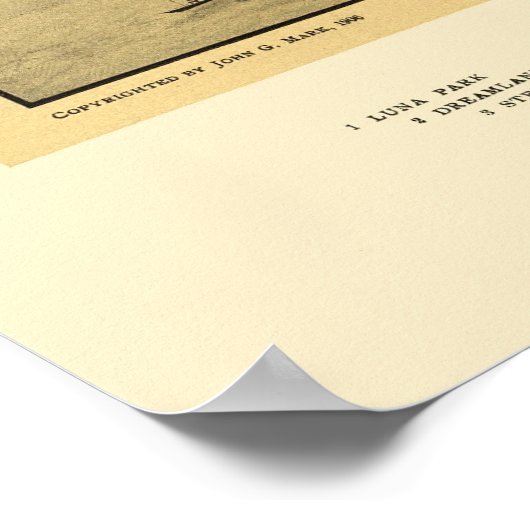 Coney Island, NY Panoramic Map - 1906 Poster (Ecke)