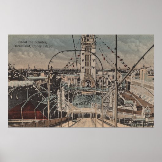 Coney Island, NY - Shoot the Schutes Ride Poster (Vorne)