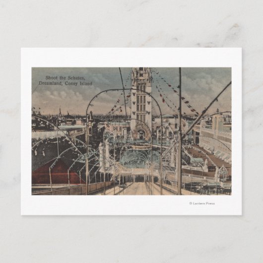 Coney Island, NY - Shoot the Schutes Ride Postkarte (Vorderseite)