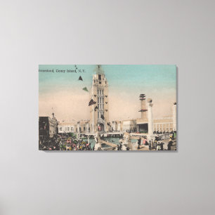 Coney Island, NY - Traumland-Fahrt Leinwanddruck