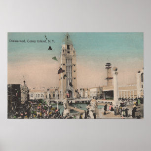 Coney Island, NY - Traumland-Fahrt Poster