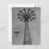 Coney Island Parachute Jump Postkarte (Vorne/Hinten)