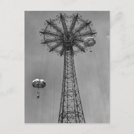 Coney Island Parachute Jump Postkarte (Vorderseite)