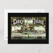 Coney Island Postkarte (Vorne/Hinten)