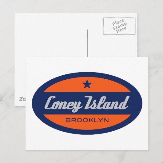 Coney Island Postkarte (Vorne/Hinten)