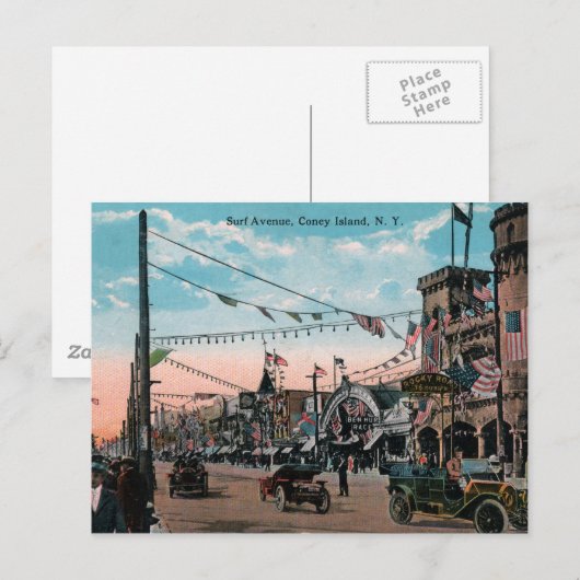 Coney Island Postkarte (Vorne/Hinten)