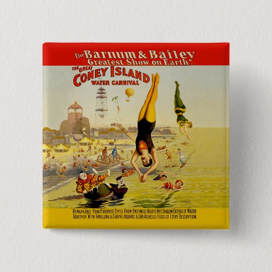 Coney Island Sideshow Poster Button (Vorderseite)
