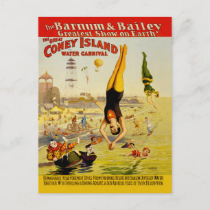 Coney Island Sideshow Poster Postkarte