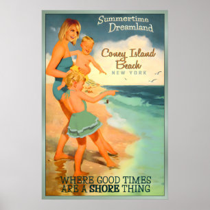 Coney Island Strand Brooklyn New York Poster Neu
