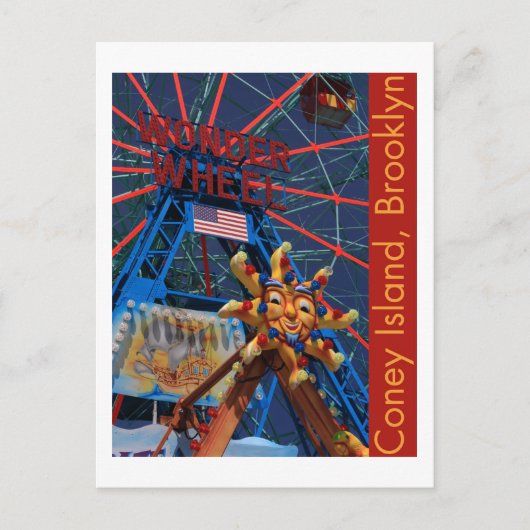 Coney Island Wonder Wheel Postkarte (Vorderseite)