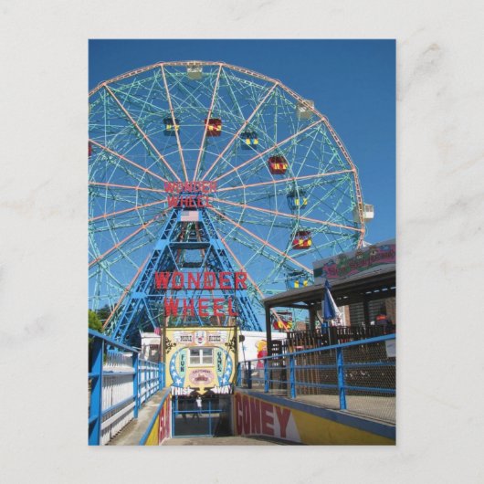 Coney Island Wonder Wheel Postkarte (Vorderseite)